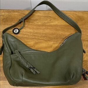 The Sak Olive Green Leather Hobo Bag